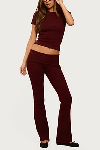 Edikted Ivanne Foldover Flared Pants