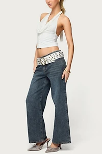 Edikted Hook & Eye Cowl Neck Halter Top