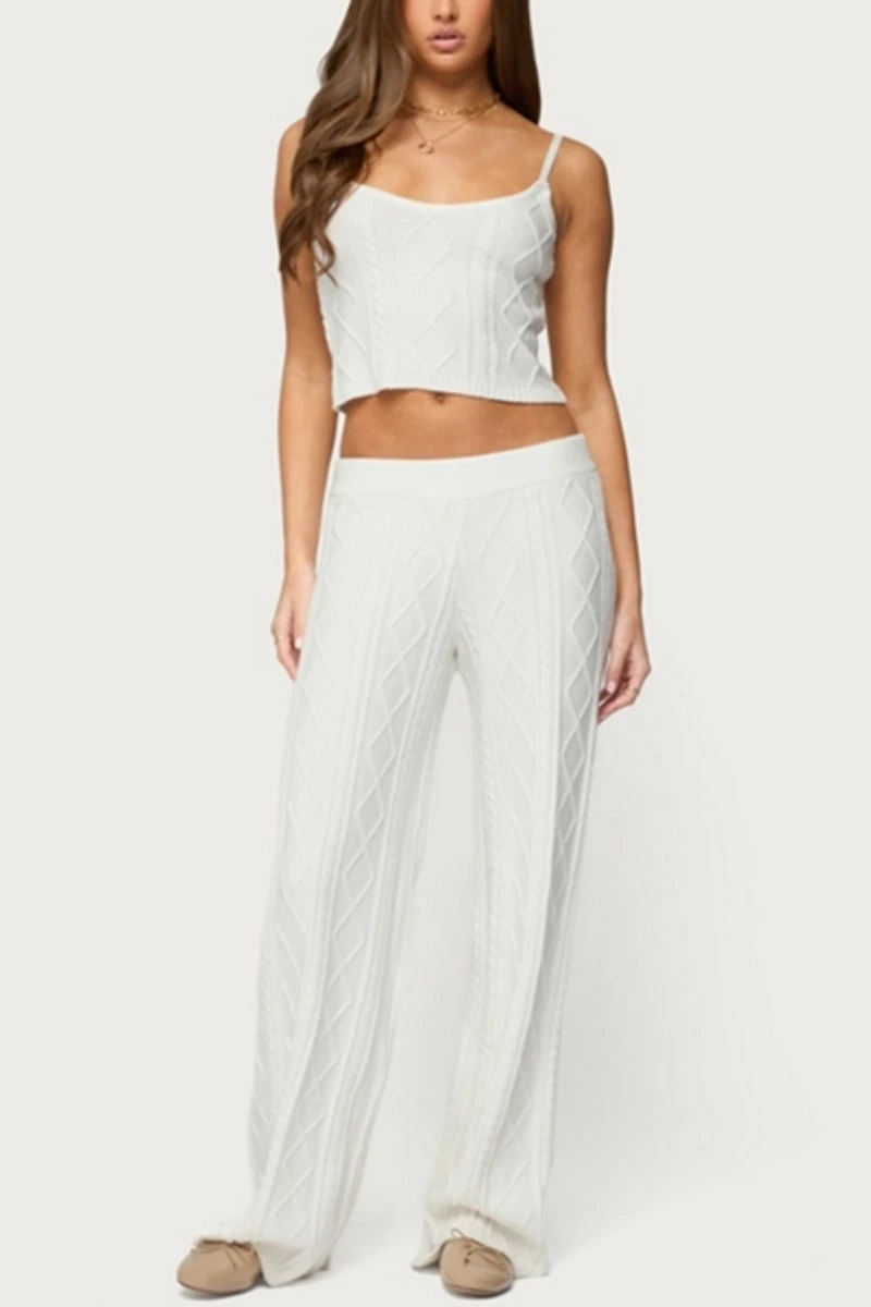 Edikted Louise Cable Knit Tank Top