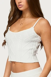 Edikted Louise Cable Knit Tank Top