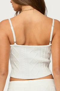 Edikted Louise Cable Knit Tank Top