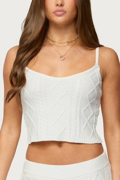 Edikted Louise Cable Knit Tank Top