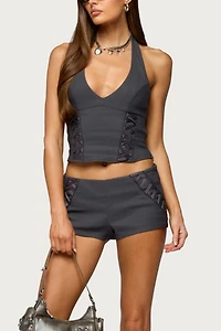 Edikted Lirah Laced Up Halter Top