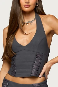 Edikted Lirah Laced Up Halter Top