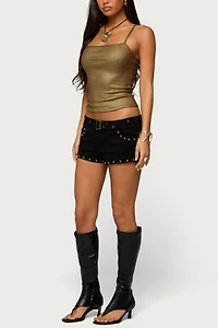 Edikted Anaia Metallic Ribbed Tank Top