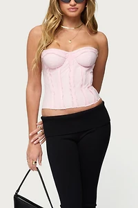 Edikted Naliah Raw Edge Strapless Corset