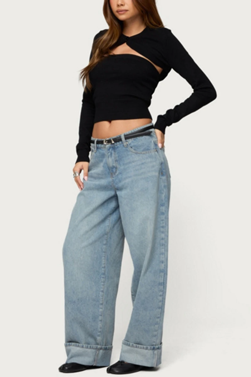 Edikted Knit Two Piece Shrug & Tube Top