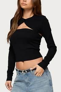 Edikted Knit Two Piece Shrug & Tube Top