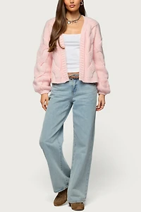 Edikted Braiden Chunky Cable Knit Cardigan