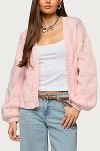 Edikted Braiden Chunky Cable Knit Cardigan