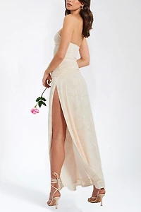 Miss Circle Xatia Jacquard High Slit Maxi Dress