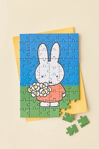 Miffy Flowers Jigsaw Puzzle Greeting Card