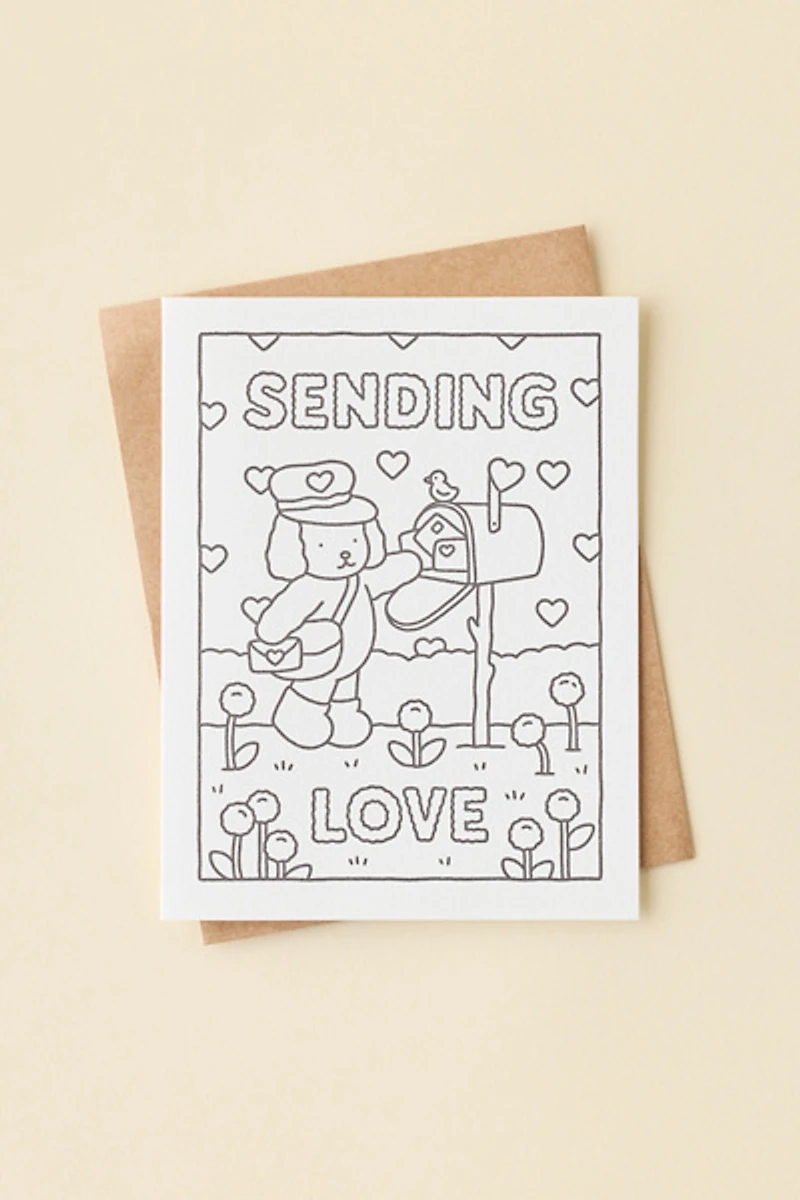 Bobbie Goods Sending Love Puppy Coloring Greeting Card