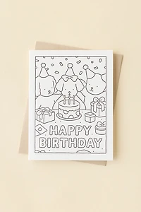 Bobbie Goods Happy Birthday Cake Party Coloring Birthday Card