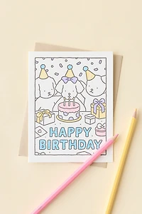 Bobbie Goods Happy Birthday Cake Party Coloring Birthday Card