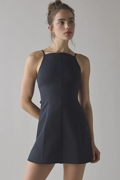 Becca Open Tie-Back Fit-And-Flare Mini Dress