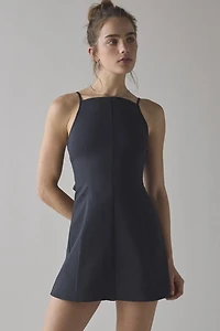 Becca Open Tie-Back Fit-And-Flare Mini Dress
