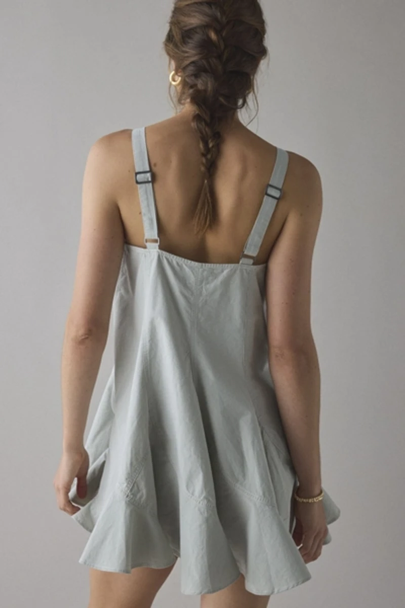 BDG Mina Oversized Pleated Swing Mini Dress