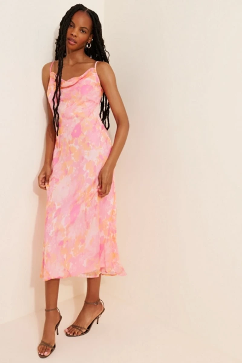 Vero Moda Waterfall Slip Midi Dress