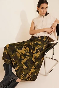 Lisa Says Gah Toph Camo Midi Skirt