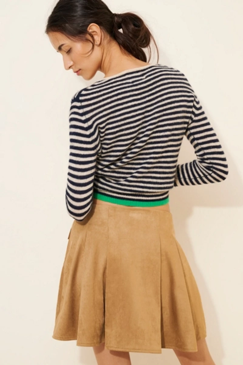 4SI3NNA Vegan Suede Mini Skirt