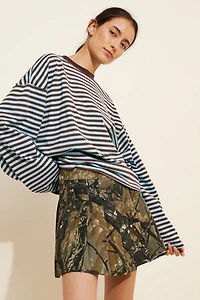 Fashion Brand Company Pleated Camo Mini Skirt