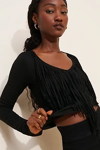 Niihai Fringe V-Neck Top