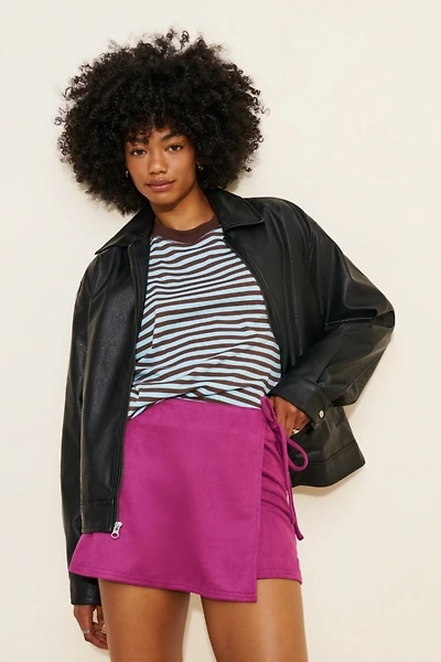 4SI3NNA Vegan Suede Mini Skort