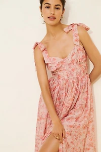 Lulu's Leighton Tie Shoulder Midi Dress