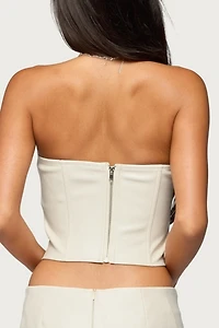 Edikted Wilde Lace Up Faux Leather Corset