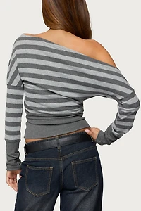Edikted Marniee Striped Off Shoulder Top