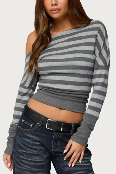 Edikted Marniee Striped Off Shoulder Top