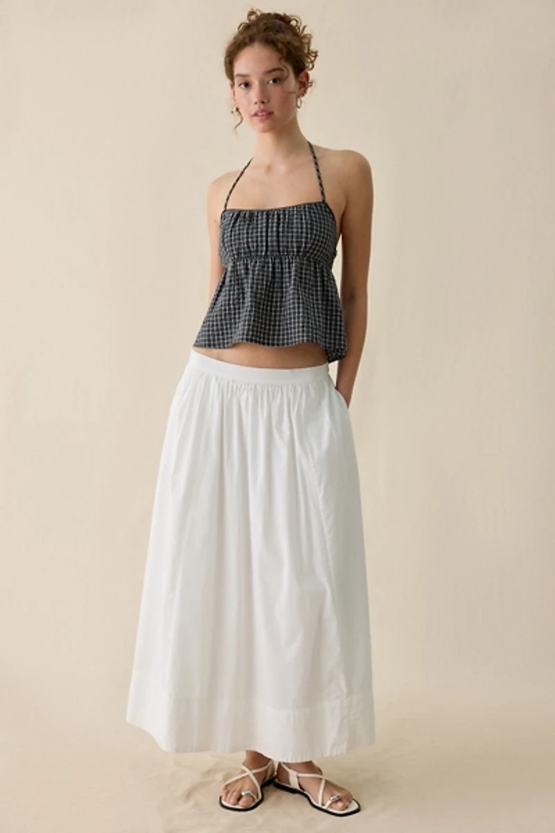 BDG Eva Gingham Halter Neck Babydoll Top