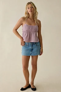 BDG Eva Gingham Halter Neck Babydoll Top
