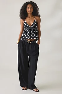 UO Lucia Polka Dot Halter Neck Babydoll Cami