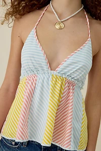 BDG Meggy Plunging Halter Neck Babydoll Cami