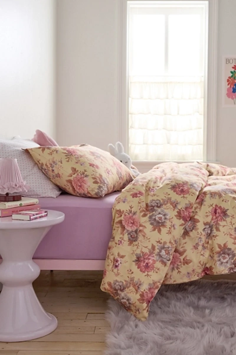 Gemma Floral Printed Cotton Sateen Duvet Cover