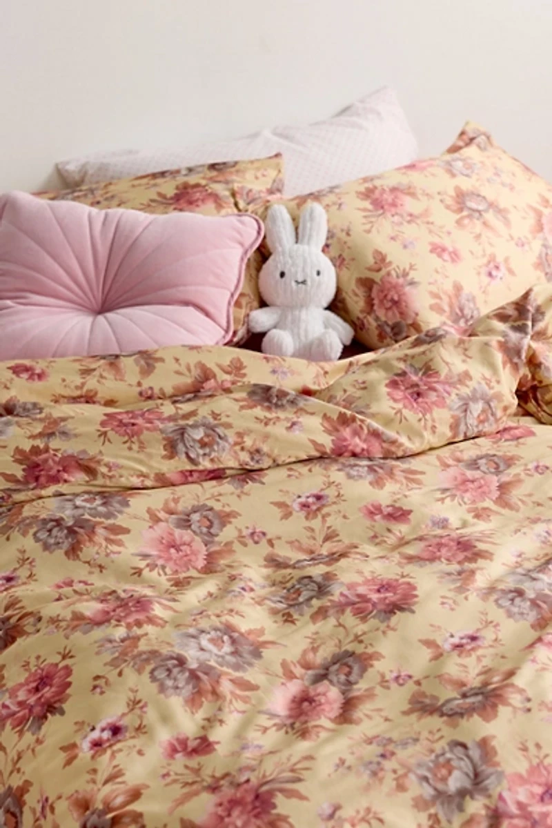Gemma Floral Printed Cotton Sateen Duvet Cover