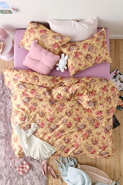 Gemma Floral Printed Cotton Sateen Duvet Cover