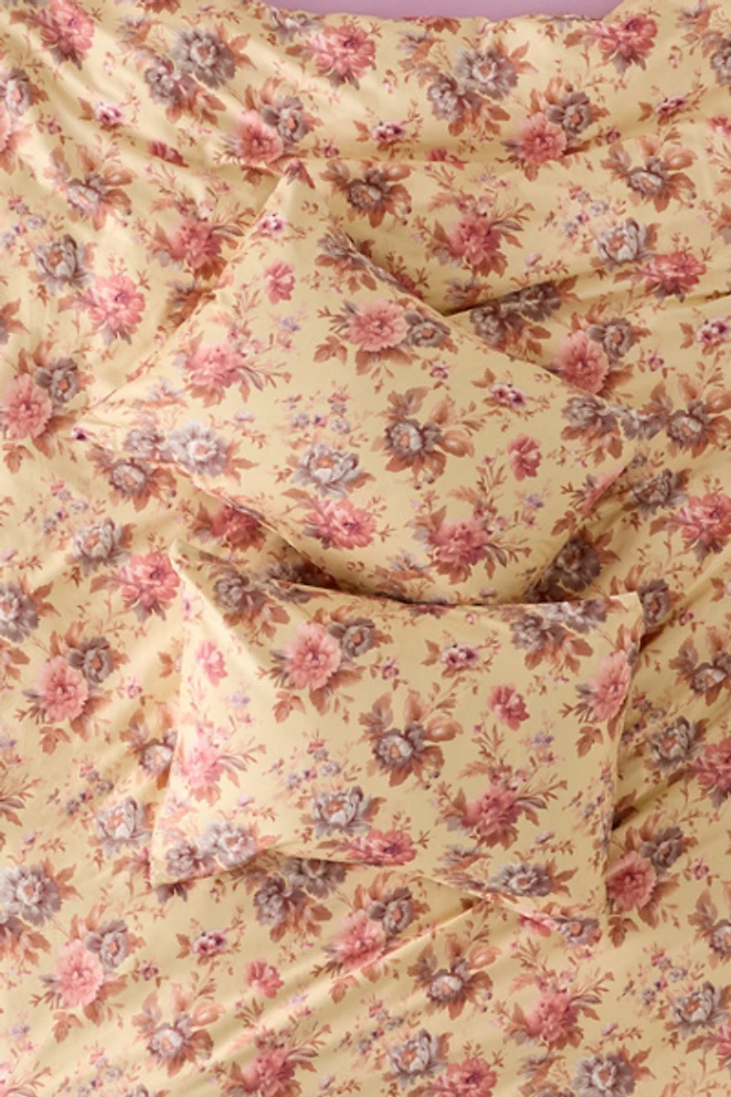 Gemma Floral Printed Cotton Sateen Sham Set