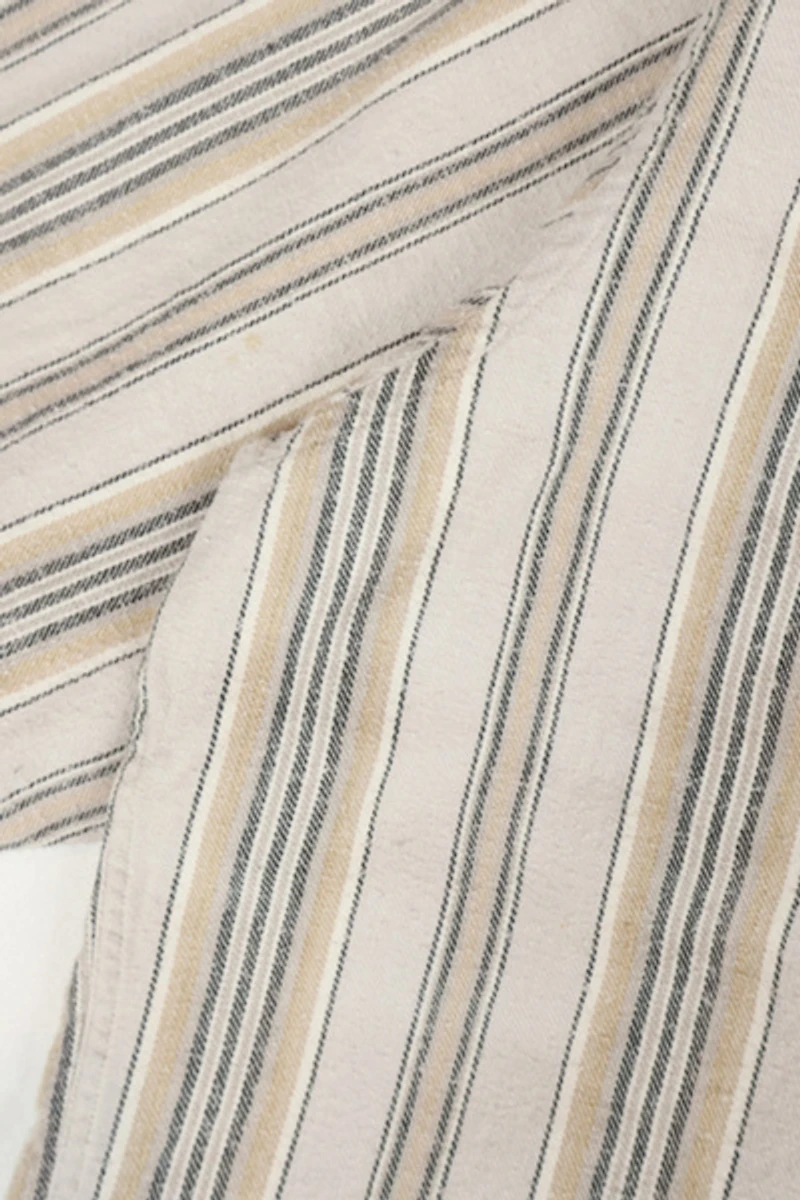 Vintage Striped Flannel Button-Down Shirt