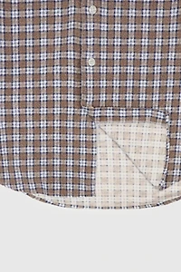 Vintage Plaid Flannel Button-Down Shirt