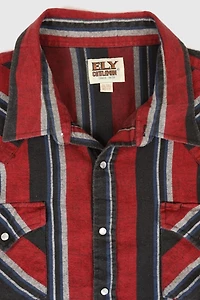 Vintage Striped Snap Button Shirt