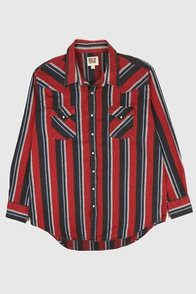 Vintage Striped Snap Button Shirt