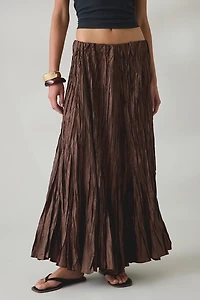 Kimchi Blue Whirlpool Crinkle Low-Rise Maxi Skirt