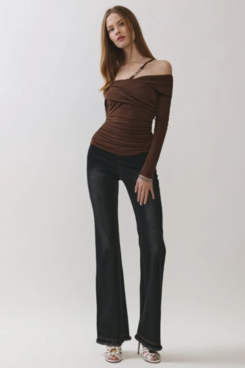 Personal Code Zylah Frayed Ruch Flared Pants