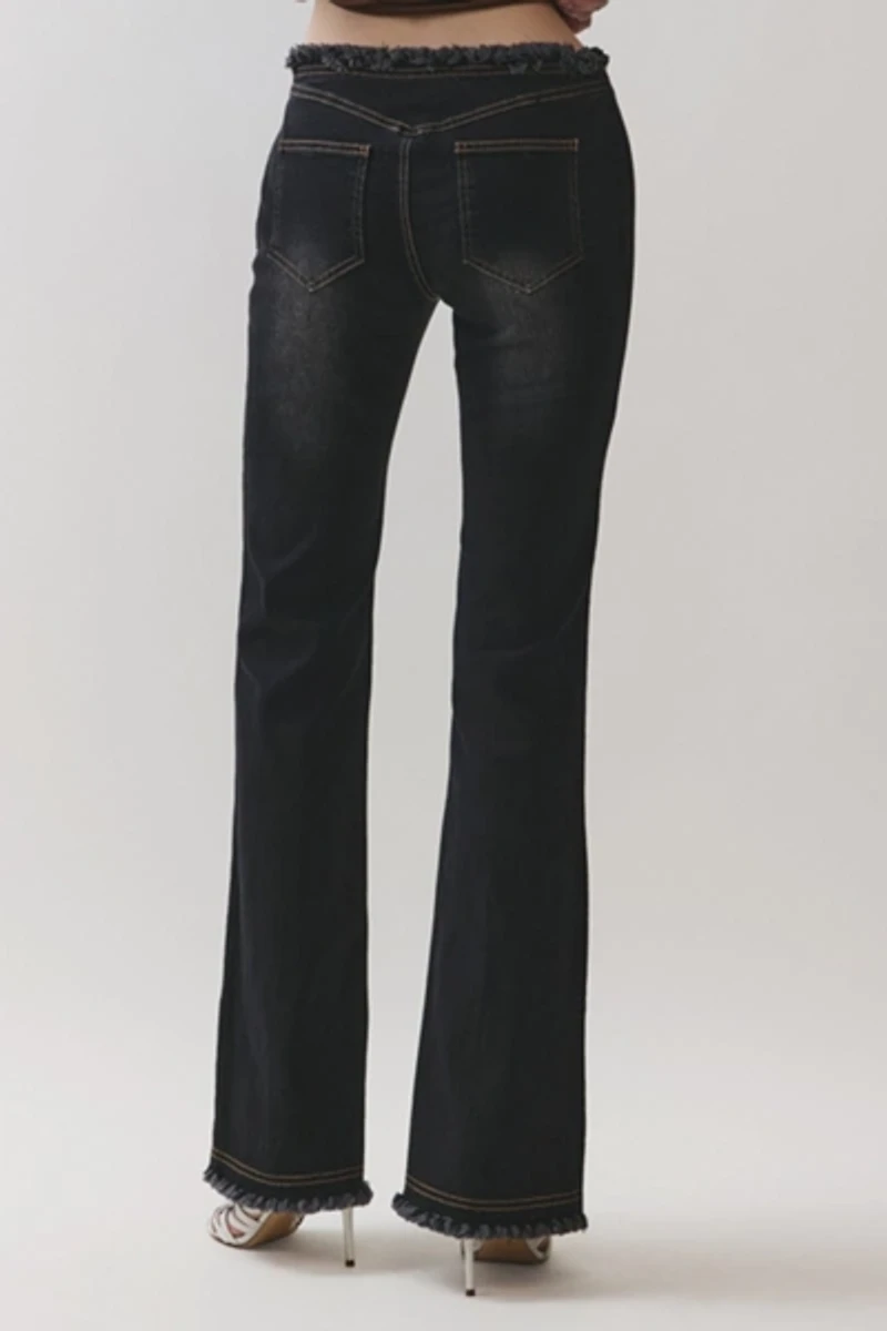 Personal Code Zylah Frayed Ruch Flared Pants