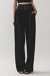 Personal Code Tara Mesh Corset Hook & Eye Trouser Pants