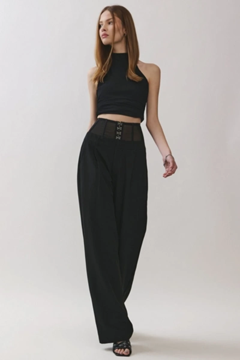 Personal Code Tara Mesh Corset Hook & Eye Trouser Pants