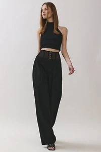 Personal Code Tara Mesh Corset Hook & Eye Trouser Pants